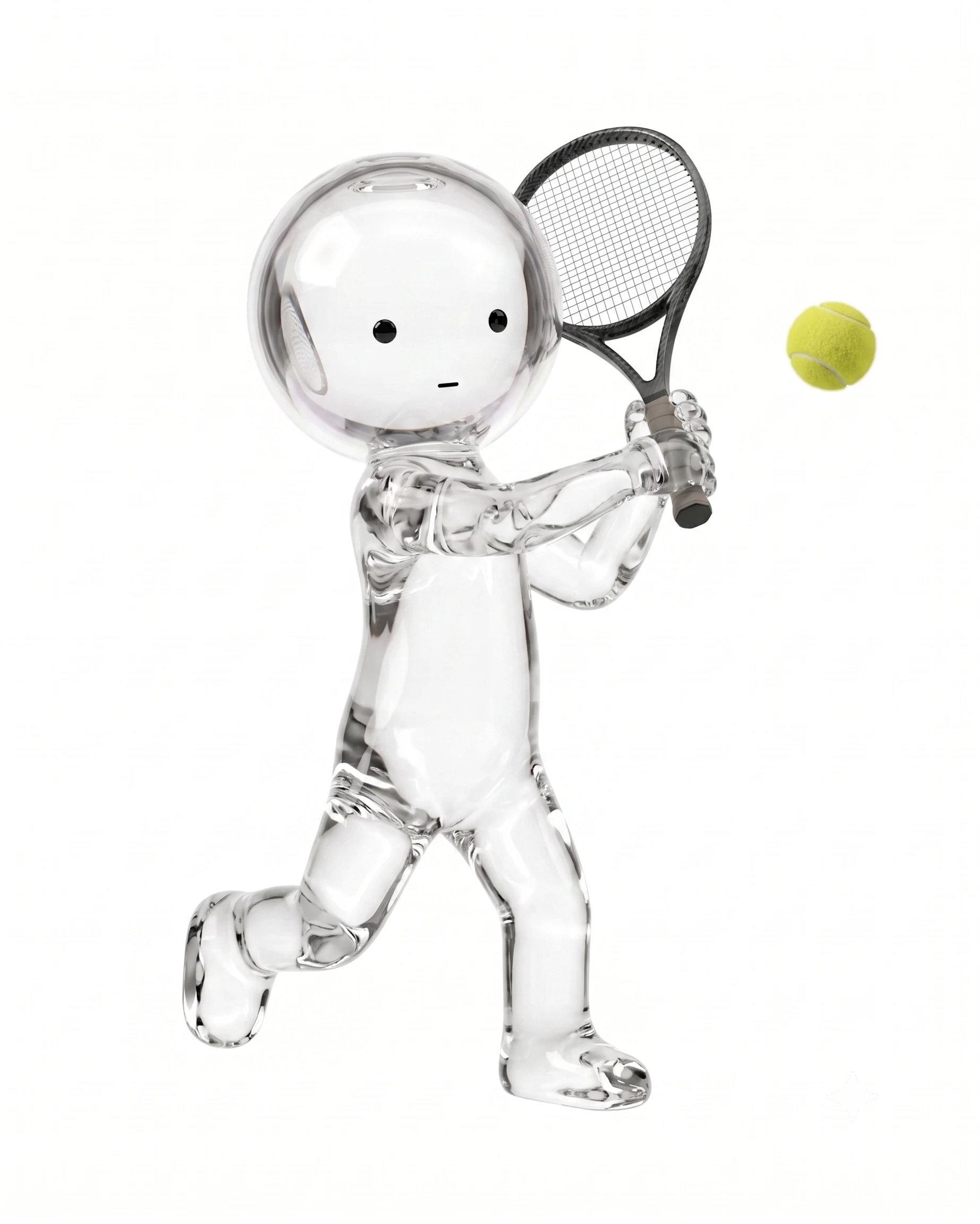 A Doppel mid-swing on a tennis court